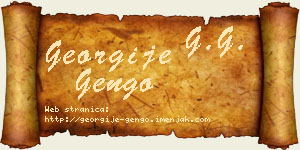 Georgije Gengo vizit kartica